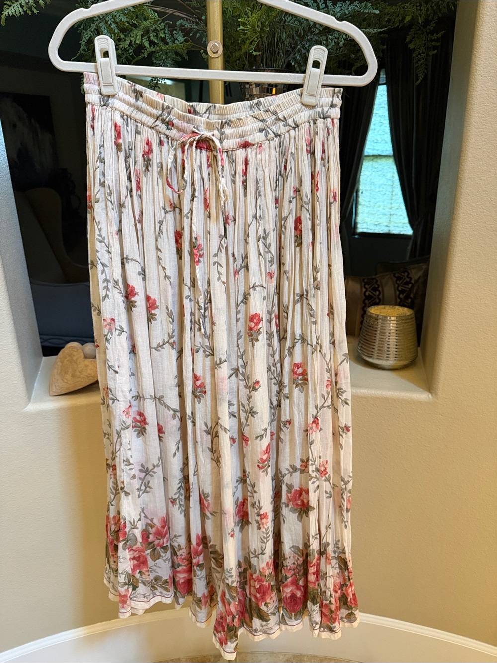 Boho Boutique Floral Pleated Maxi Skirt